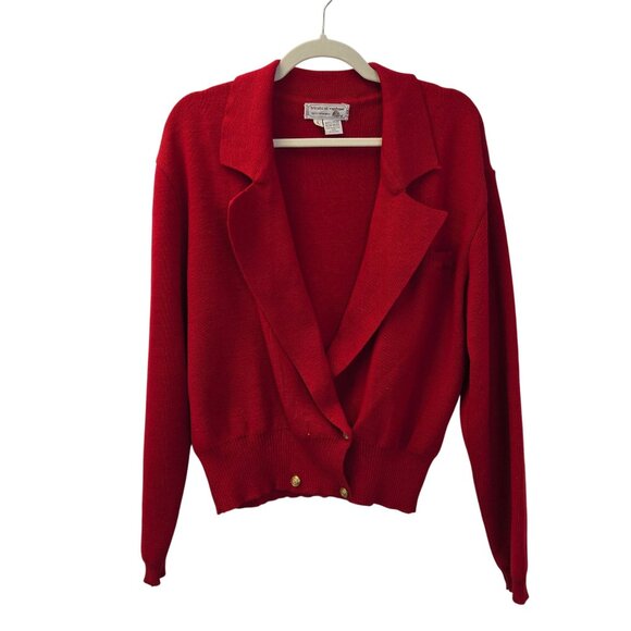 Vintage Tricots St. Raphael 100% Virgin Wool Cardigan Sweater Size Large - Picture 1 of 5